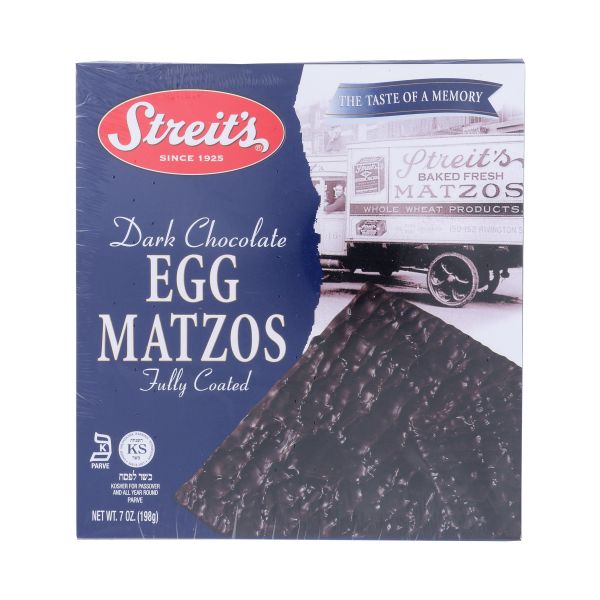 STREITS: Matzo Egg Chocolate Covered Dark, 7 OZ