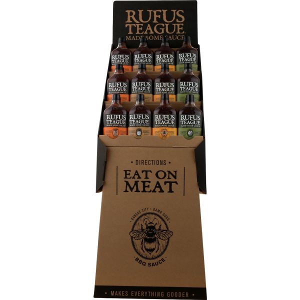 RUFUS TEAGUE: BBQ Sauce 4 Variety 24 Count Display Shipper, 1 ds