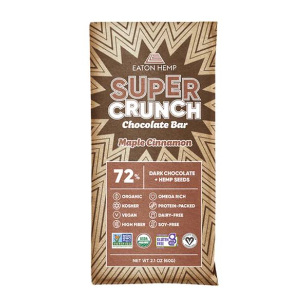 EATON HEMP: Maple Cinnamon Chocolate Bar Super Crunch, 2.1 oz