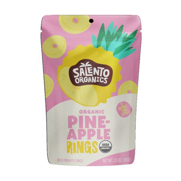 SOLENTO ORGANICS: Dried Pineapple Rings Organic, 3.5 oz
