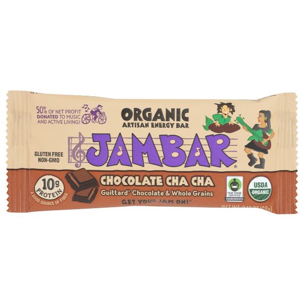 JAMBAR: Organic Chocolate Cha Cha Energy Bar, 2.12oz