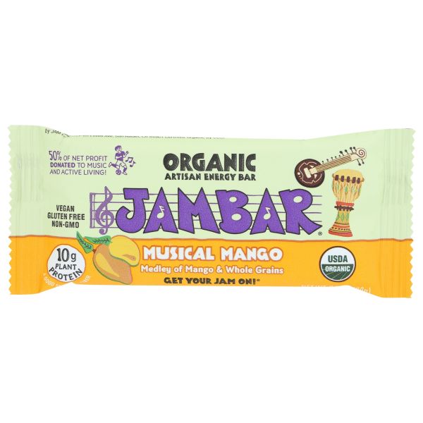 JAMBAR: Organic Musical Mango Energy Bar, 2.12 oz