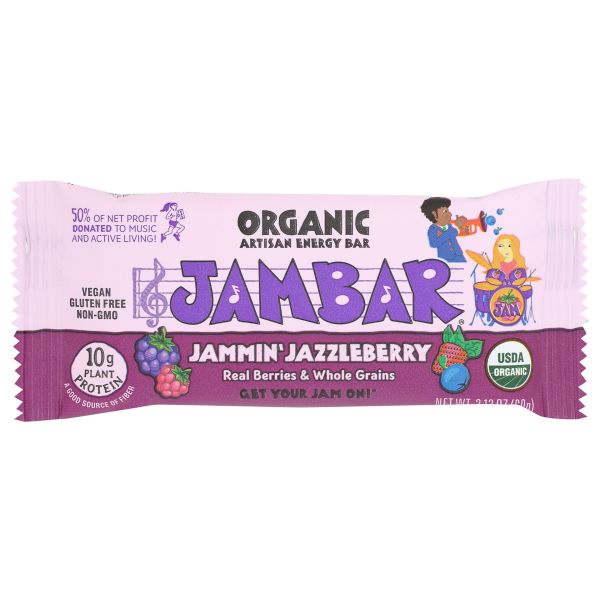 JAMBAR: Organic Jammin Jazzleberry Energy Bar, 2.12 oz