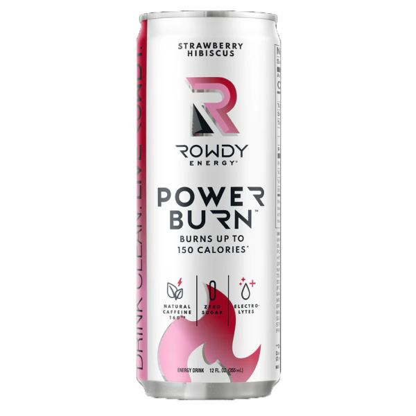 ROWDY ENERGY: Drink Power Strawberry Hibiscus, 12 FO