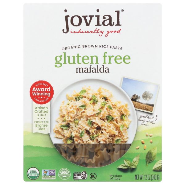 JOVIAL: Gluten Free Mafalda Brown Rice Pasta, 12 oz