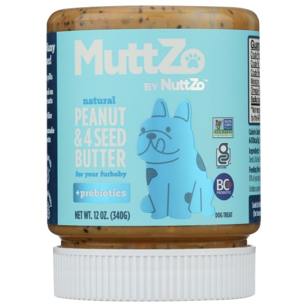 NUTTZO: Muttzo Peanut Butter Plus Probiotics For Fur Baby, 12 oz