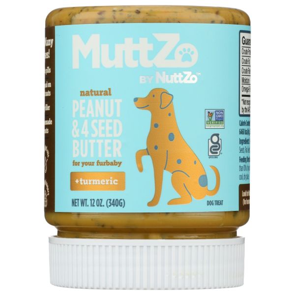 NUTTZO: MuttZo Peanut Butter Plus Turmeric For Fur Baby, 12 oz