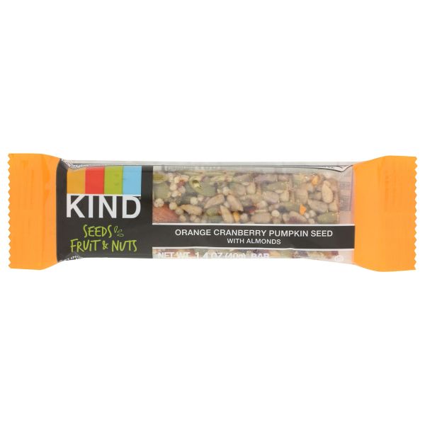 KIND: Seeds Fruit And Nuts Snack Bar Orange Cranberry Pumpkin Seed, 1.4 oz