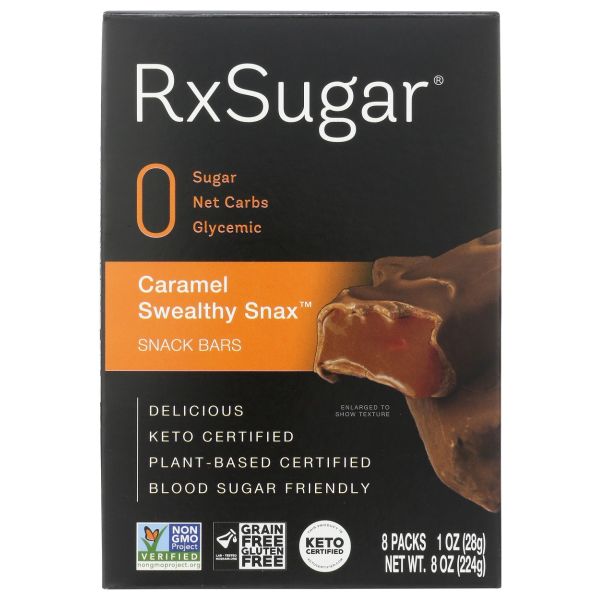 RX SUGAR: Caramel Swealthy Snax Bar 6 Pack, 8 oz