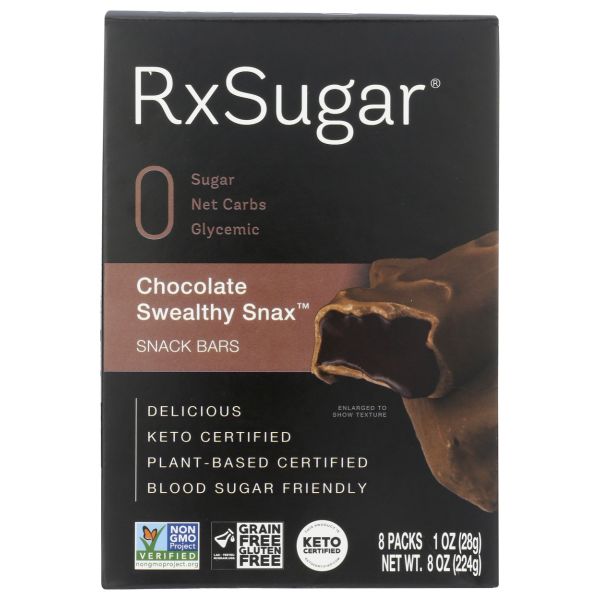 RX SUGAR: Chocolate Swealthy Snax Bar 6 Pack, 8 oz