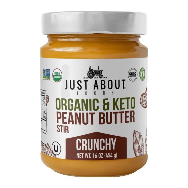 JUST ABOUT FOODS: Organic Crunchy Peanut Butter, 16 oz