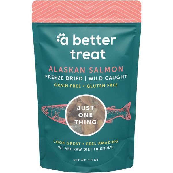 A BETTER TREAT: Freeze Dried Wild Caught Salmon Dog and Cat Treats, 3 oz