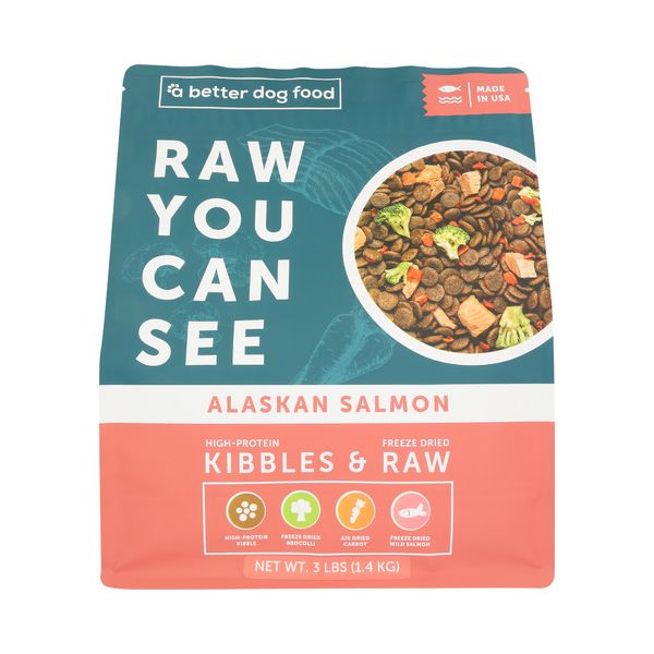 A BETTER FOOD: Kibbles and Raw Alaskan Salmon Dog Food, 3 lb