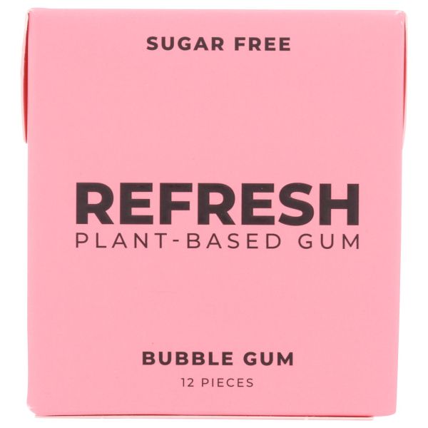 REFRESH GUM: Plant Based Bubble Gum, 12 pc