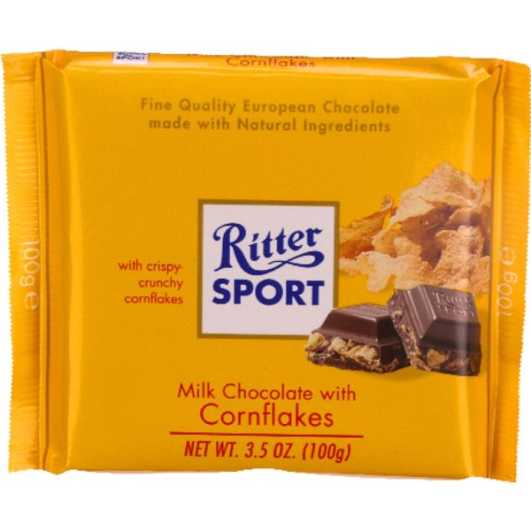 Ritter Sport Milk Chocolate with Corn Flakes, 3.5 Oz