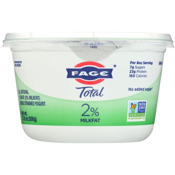 FAGE TOTAL GREEK: 2% All Natural Greek Strained Yogurt, 17.6 oz