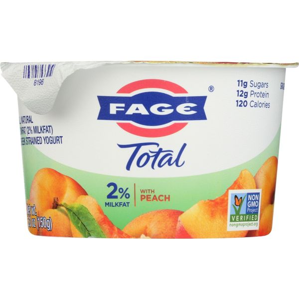 FAGE TOTAL GREEK: 2% Peach Greek Strained Yogurt, 5.3 oz