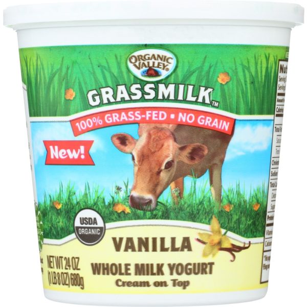 ORGANIC VALLEY: Vanilla Grassmilk Yogurt Whole Milk, 24 oz