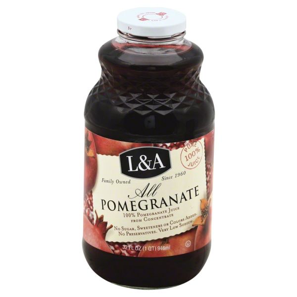 L & A JUICE: All Pomegranate, 32 oz