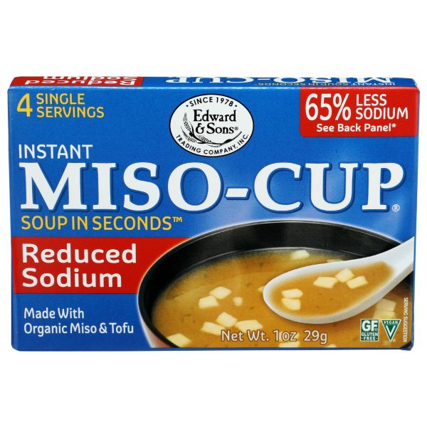 EDWARD & SONS: Miso Cup Mix Reduced Salt Organic, 1 oz