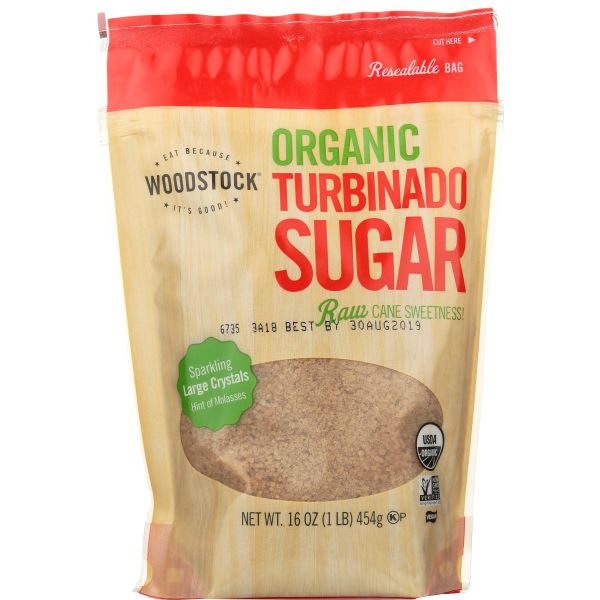 WOODSTOCK: Sugar Turbinado Organic, 16 oz