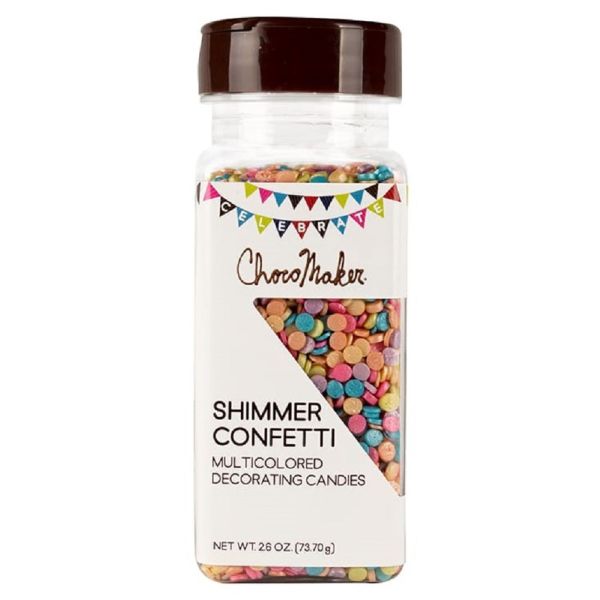 CHOCOMAKER: Shimmer Confetti Multicolored Decorating Candies, 2.60 oz