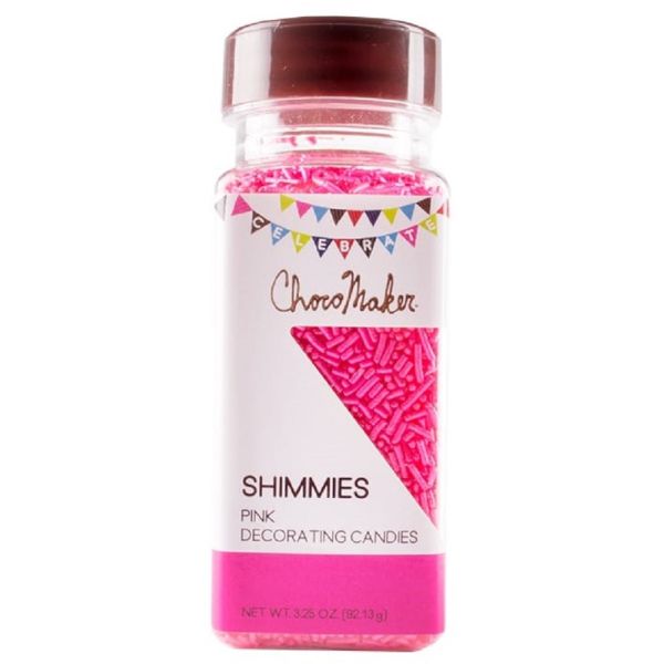 CHOCOMAKER: Shimmies Pink Decorating Candies, 3.25 oz