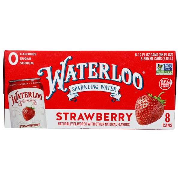 WATERLOO SPARKLING WATER: Water Sparkling Strawberry 8Pk, 96 FO