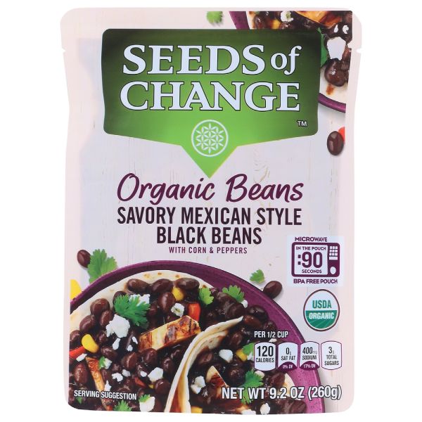 SEEDS OF CHANGE: Organic Beans Savory Mexican Style Black Beans, 9.20 oz