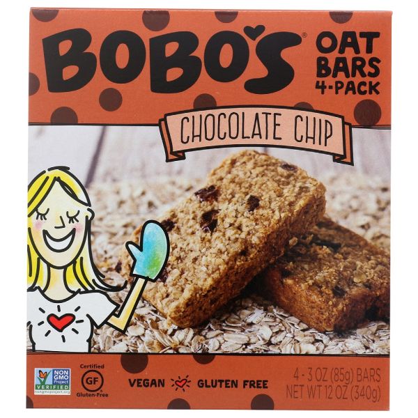 BOBO'S: Chocolate Chip 4 Pack Oat Bars, 12 oz