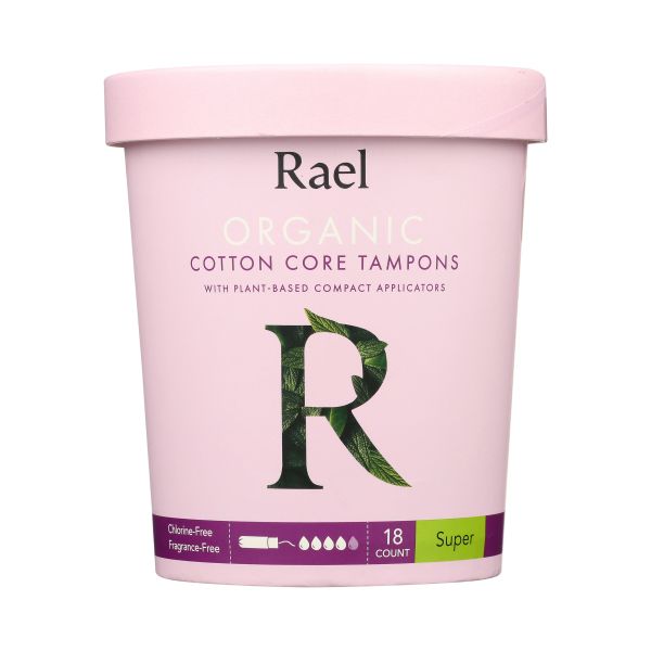 RAEL: Tampon Super Cotton Organic, 18 ea