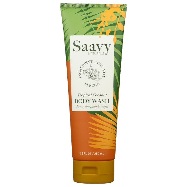 SAAVY NATURALS: Wash Body Tropical Coconut, 8.5 fo