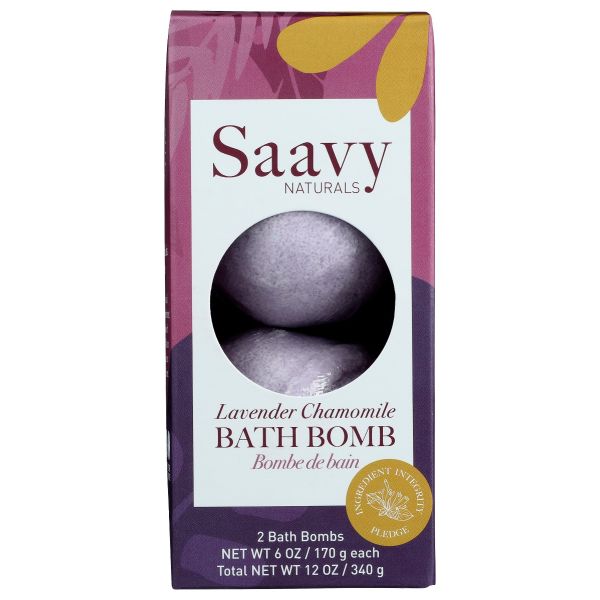 SAAVY NATURALS: Bath Bomb Lavender Chamomile, 12 oz