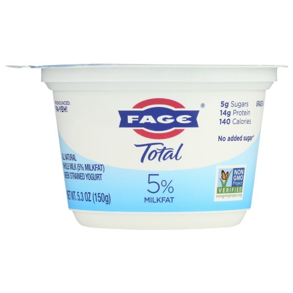 FAGE TOTAL GREEK: 5% Milkfat Plain Yogurt, 7 oz