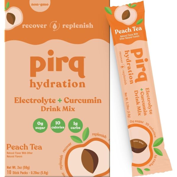 PIRQ: Peach Hydration Drink Mix, 10 pk