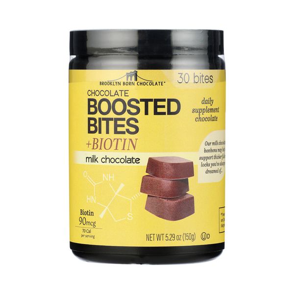 BROOKLYN BORN CHOCOLATE: Biotin Milk Chocolate Bites, 5.29 oz