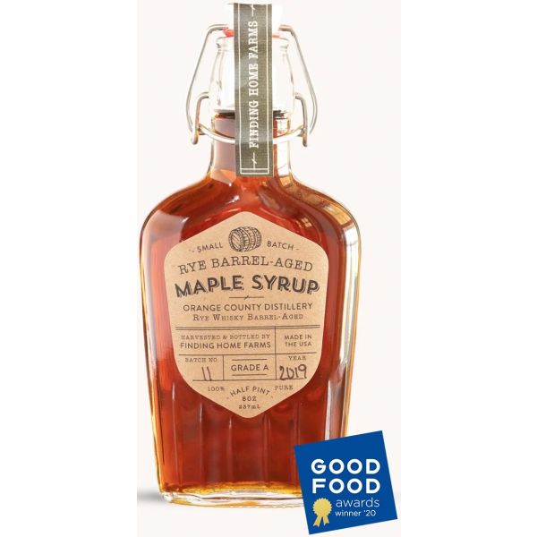 FINDING HOME FARMS: Rye Barrel-Aged Maple Syrup, 8.45 fo