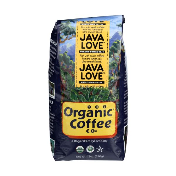 ORGANIC COFFEE CO: Organic Whole Bean Java Love Coffee, 12 oz