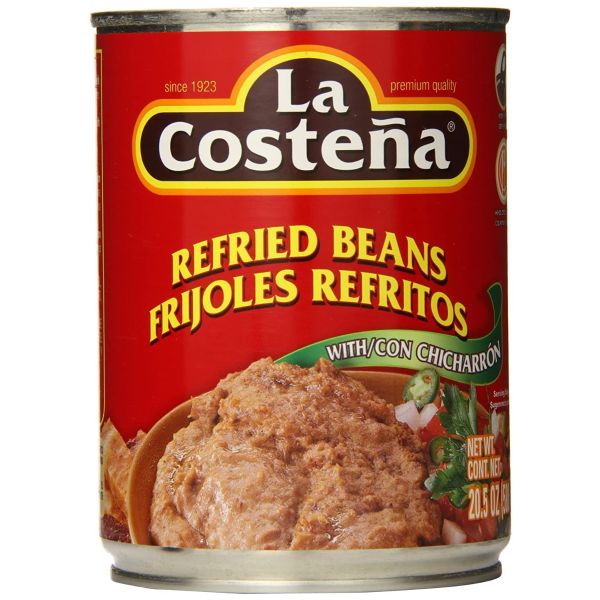 LA COSTENA: Refried Beans with Chicharrone, 20.5 oz