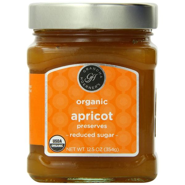 GRANDMA HOERNERS: Organic Apricot Reduced Sugar Preserves, 12.5 oz