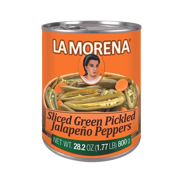 LA MORENA: Sliced Green Pickled Jalapeño Peppers, 28.2 oz