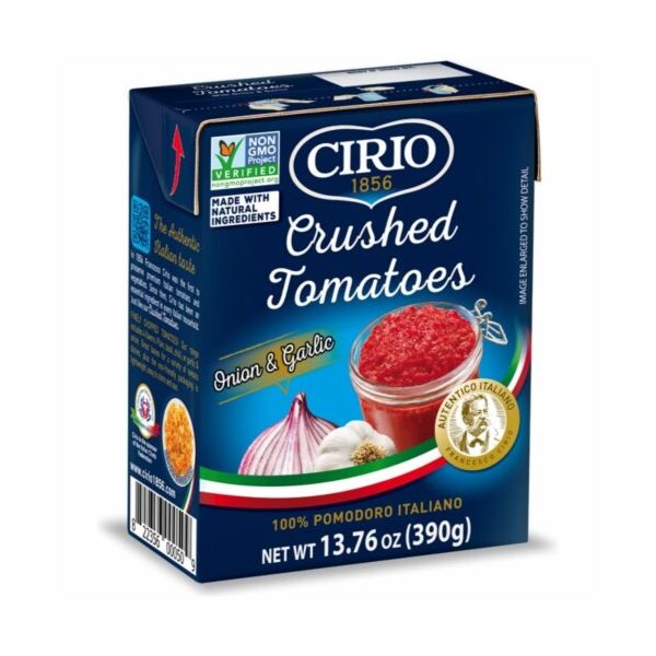 CIRIO: Crushed Tomatoes With Onion And Garlic, 13.76 oz