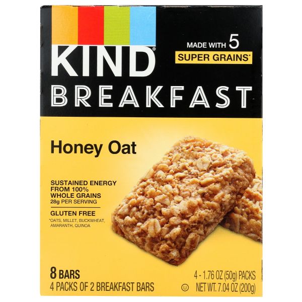 KIND: Honey Oat Breakfast Bars 4 Count, 7.04 oz