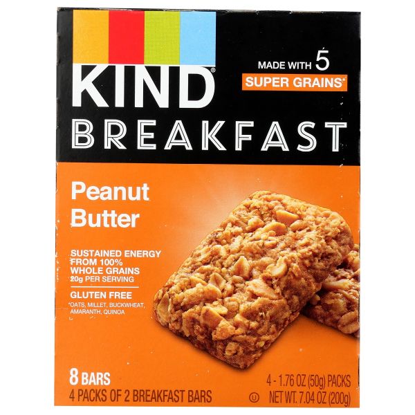 KIND: Peanut Butter Breakfast Bars 4 Count, 7.04 oz