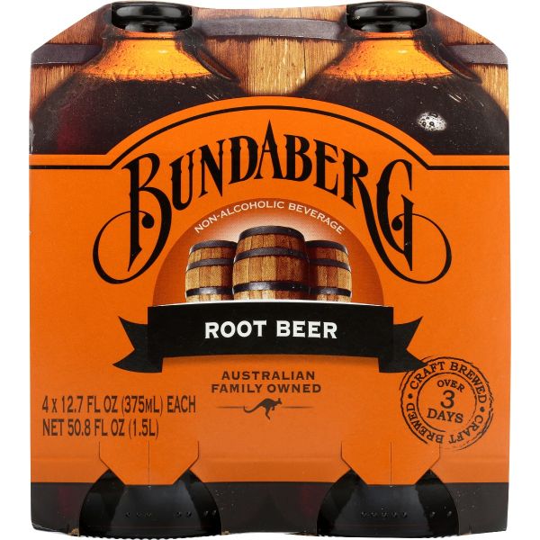 BUNDABERG: Soda Root Beer 4Pk, 1500 ml