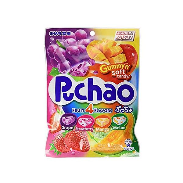 UHA MIKAKUTO: Puchao Mix Fruit Gummy Candy, 3.53 oz