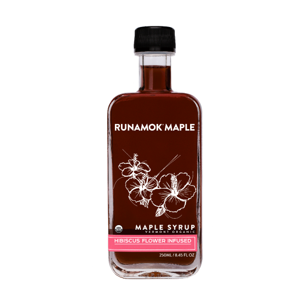 RUNAMOK MAPLE: Hibiscus Flower Infused Maple Syrup, 8.45 fo