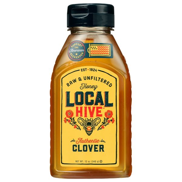 LOCAL HIVE: Raw & Unfiltered Honey Clover, 12 oz