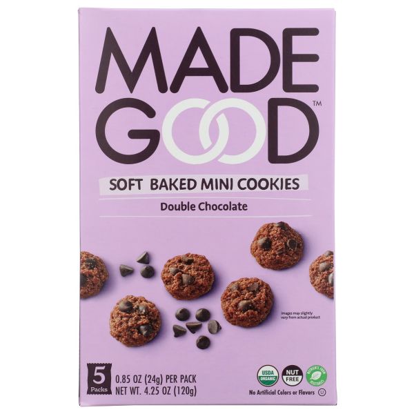 MADEGOOD: Double Chocolate Soft Baked Mini Cookies 5ct, 4.25 oz