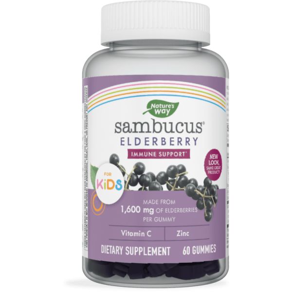NATURES WAY: Sambucus Elderberry Immune Support Gummies For Kids, 60 pc